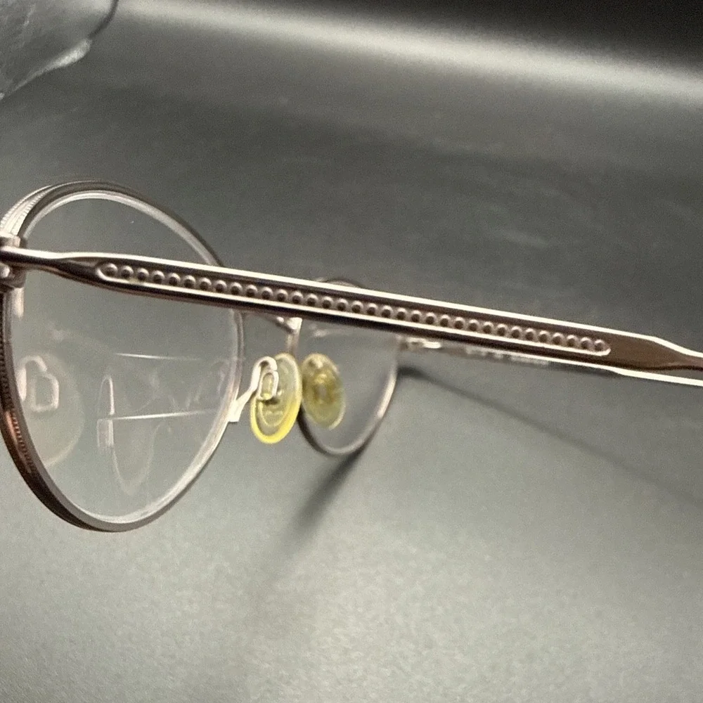 Vintage Flexon Oval Eyeglass FRAMES ONLY Silver Rose Ornate Temples 50-18-140